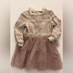 Charming Kids Casual Dresses with Pink and Cream Design - 2 Dress Bundle